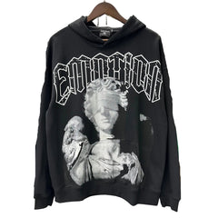 Mixed Emotion Statue‑Graphic Hoodie