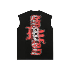 MIXED EMOTION Gradient Gothic Print Tank