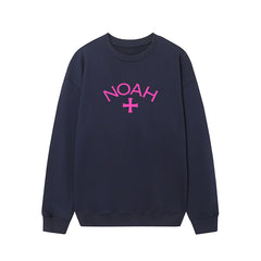 美潮NOAH粉色十字架印花男女情侣百搭宽松休闲纯棉秋冬圆领卫衣