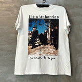 The Cranberries, a high-end and touching band, features printed short sleeved vintage T-shirts for men