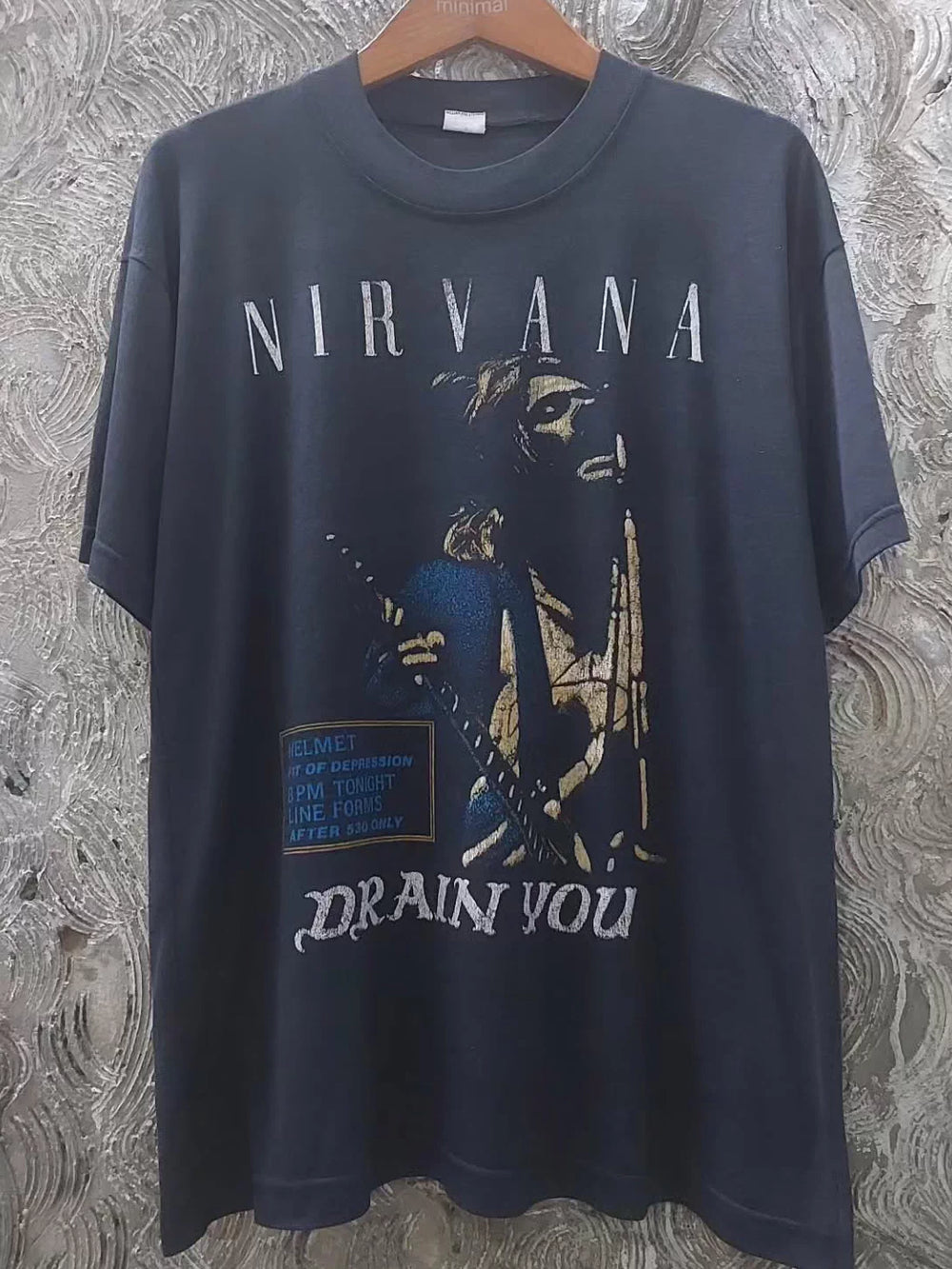 NIRVANA涅槃乐队街头暗黑重机车风post-punk潮流落肩高街短袖T恤