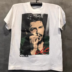 Che Guevara Portrait Tribute Classic Short Sleeve Vintage Digital Direct Spray Printed T-shirt