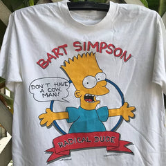 Bart Simpson's European and American high street lazy style cec casual texture men's and women's short sleeved T-shirt cotton