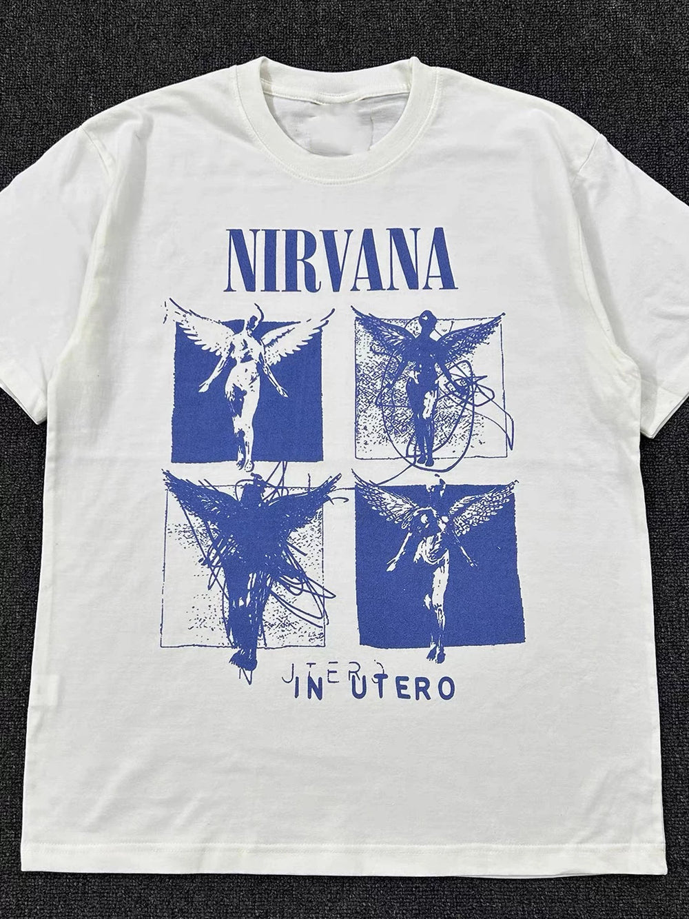 Nirvana涅槃天使乐队专辑封面短袖T恤post-punk美式重磅圆领潮tee