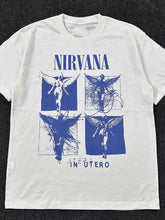 Nirvana涅槃天使乐队专辑封面短袖T恤post-punk美式重磅圆领潮tee