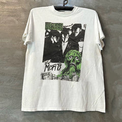 The Misfits band punk rock vintage retro peripheral heavyweight cotton short sleeved men's and women's T-shirt trend