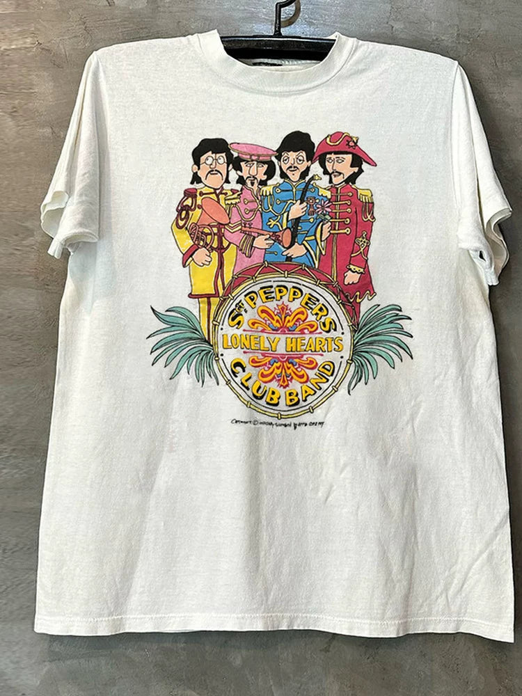 Sgt. Pepper's Lonely Hearts Club Band英国摇滚乐队男女短袖T恤