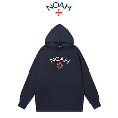 NOAH 秋冬白色连帽卫衣男美式潮牌帽衫套头加绒情侣外套