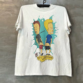 Beavis and Buthead slim and big head egg classic anime loose vibe high street style short-sleeved T-shirt