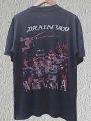 NIRVANA涅槃乐队街头暗黑重机车风post-punk潮流落肩高街短袖T恤