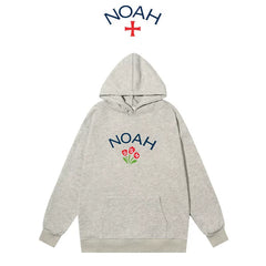 NOAH 秋冬白色连帽卫衣男美式潮牌帽衫套头加绒情侣外套