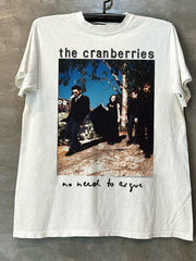 The Cranberries, a high-end and touching band, features printed short sleeved vintage T-shirts for men
