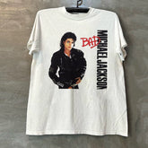 Michael Jackson portrait high street vintage retro OS style short sleeved T-shirt trend