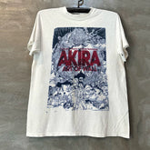 Akira Japanese anime peripheral vintage retro street trend off shoulder men's and women's short sleeved T-shirt