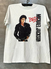 Michael Jackson portrait high street vintage retro OS style short sleeved T-shirt trend