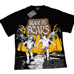 Mixed Emotion Retro Angel‑Print T‑Shirt