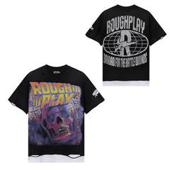 Rough Play Vintage Skull Print T‑Shirt