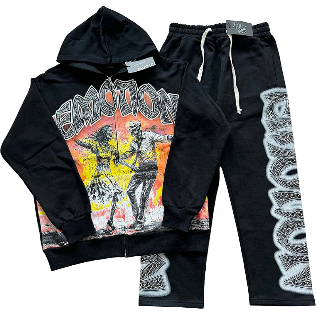 MIXED EMOTION Zombie Graphic Tracksuit Set