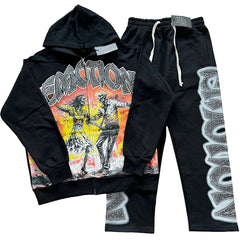 MIXED EMOTION Zombie Graphic Tracksuit Set