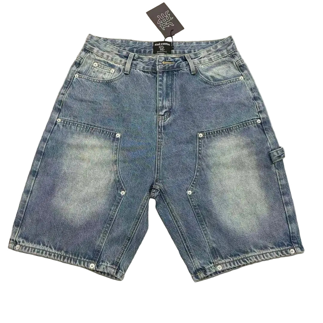 MIXED EMOTION Waxed Carpenter Denim Jorts