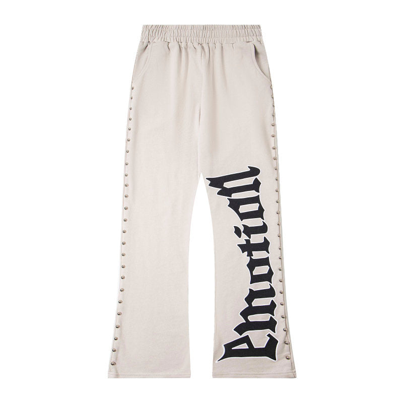 MIXED EMOTION Studded Flare Sweat Pants