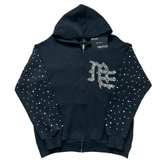 MIXED EMOTION Rhinestone Tracksuit Set