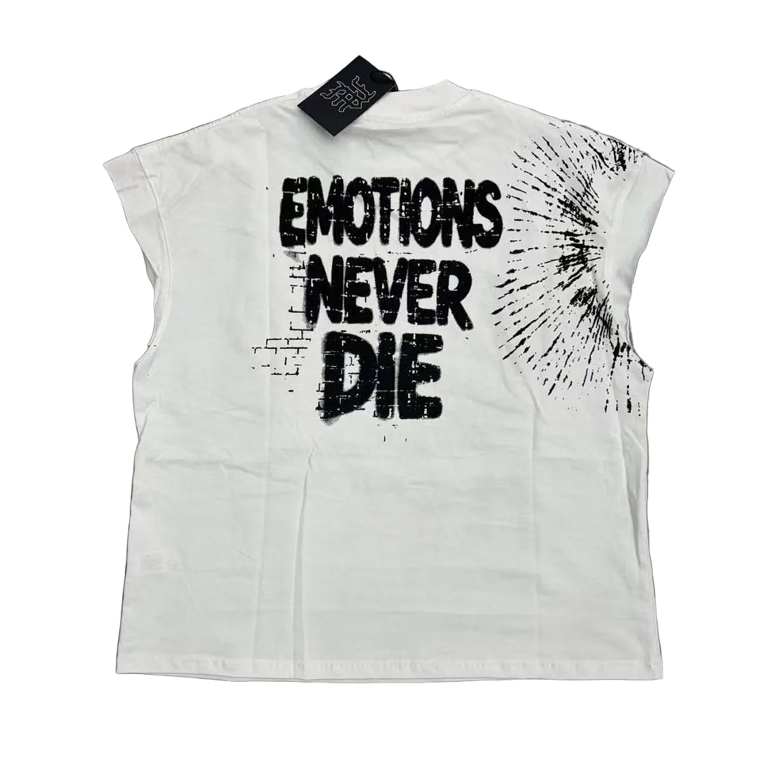MIXED EMOTION Denied Graphic Cut‑Off Tank