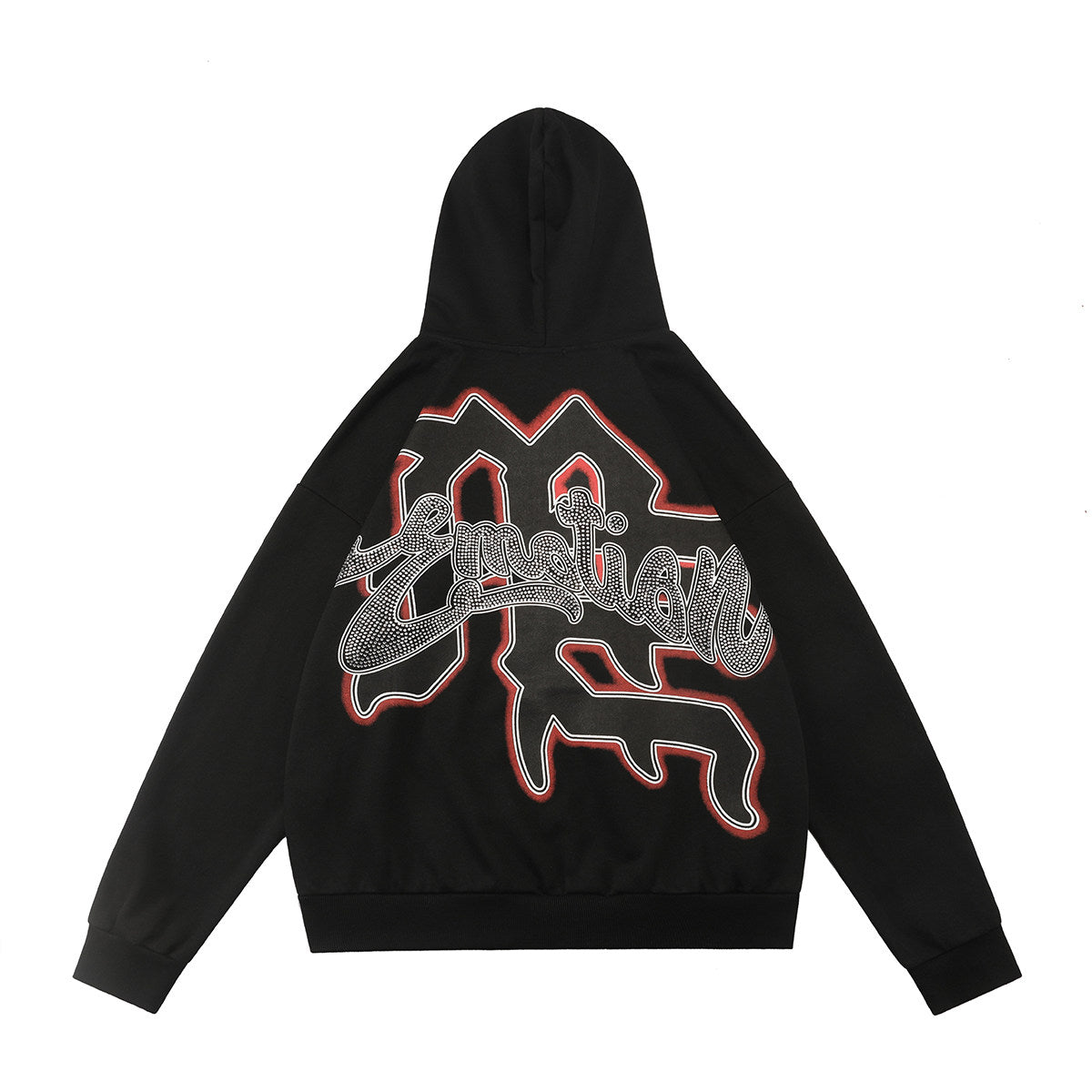 MIXED EMOTION Vintage Angel Zip‑Up Hoodie