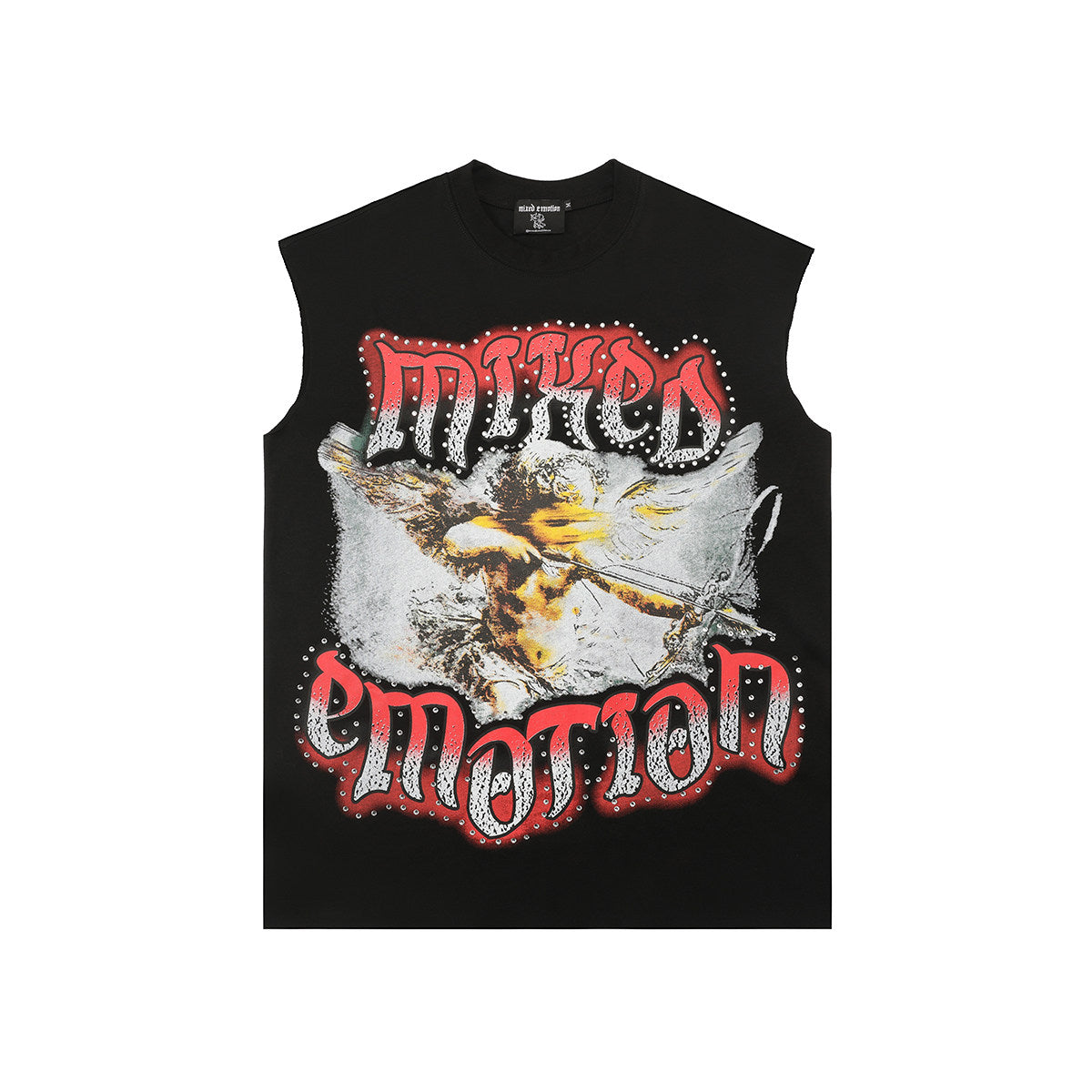 MIXED EMOTION Gradient Gothic Print Tank