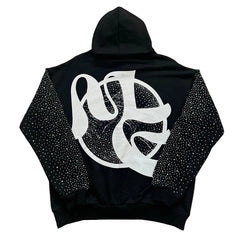 MIXED EMOTION Rhinestone‑Sleeve Angel Hoodie