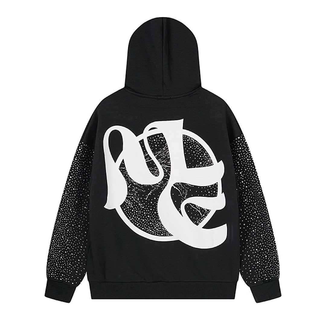 MIXED EMOTION Angel Rhinestone Hoodie