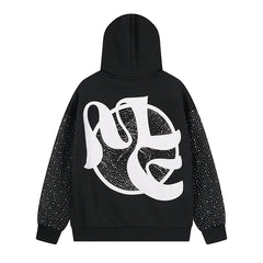 MIXED EMOTION Angel Rhinestone Hoodie