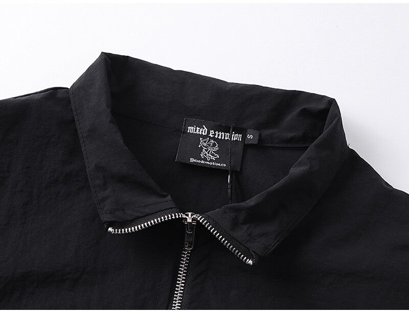 MIXED EMOTION Rhinestone Letter Track Jacket