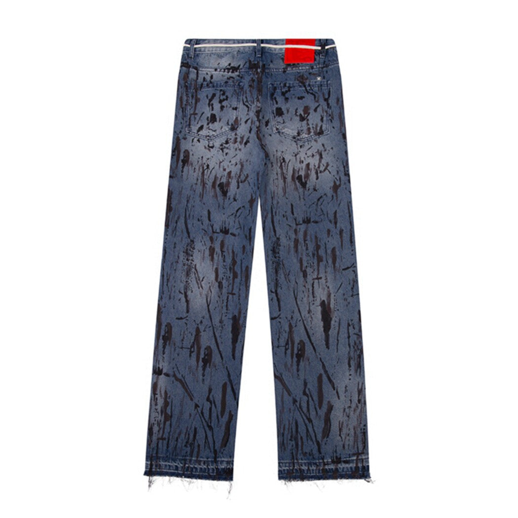Hellstar Graffiti Print Baggy Jeans