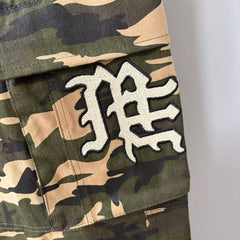 MIXED EMOTION Camo Gothic Logo Cargo Pants