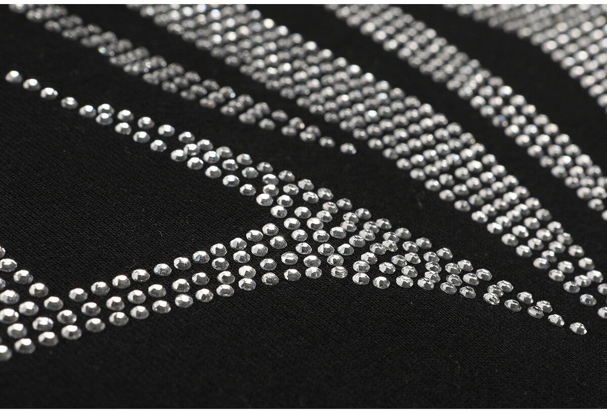 MIXED EMOTION Rhinestone Gothic Sweat Shorts