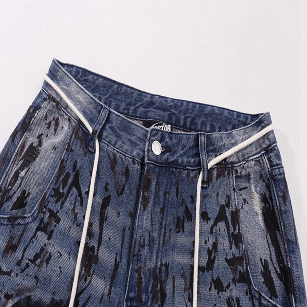 Hellstar Graffiti Print Baggy Jeans