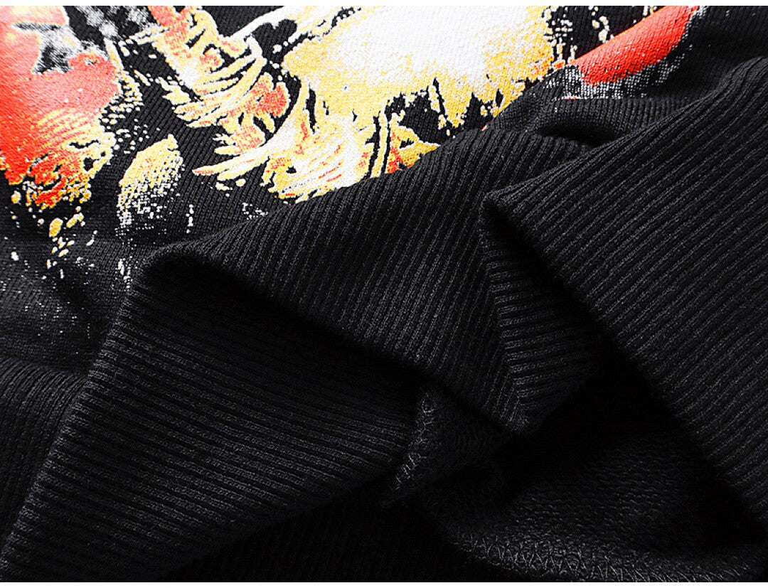 MIXED EMOTION Rhinestone‑Sleeve Angel Hoodie