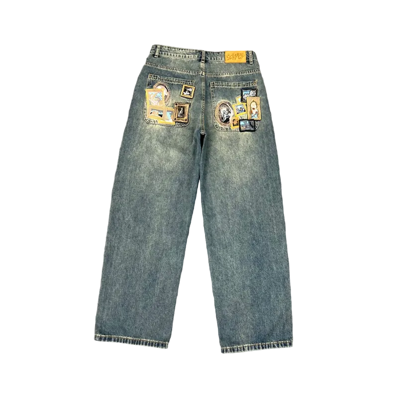 Derschutze Photo Patch Baggy Jeans