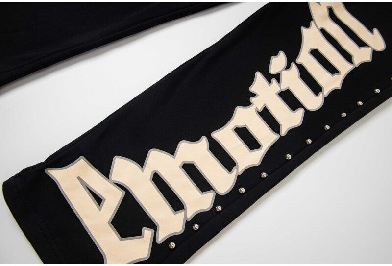 MIXED EMOTION Studded Flare Sweat Pants