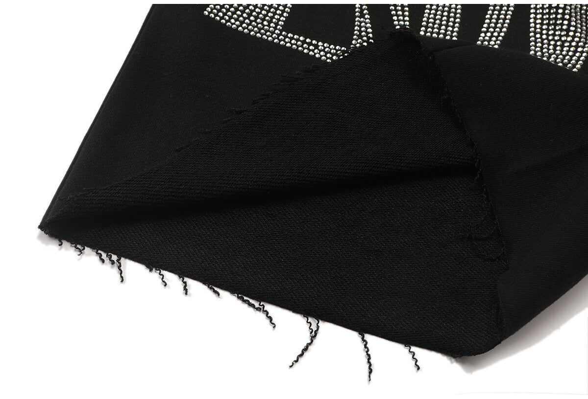 MIXED EMOTION Rhinestone Gothic Sweat Shorts