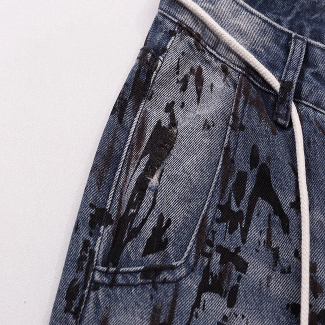 Hellstar Graffiti Print Baggy Jeans