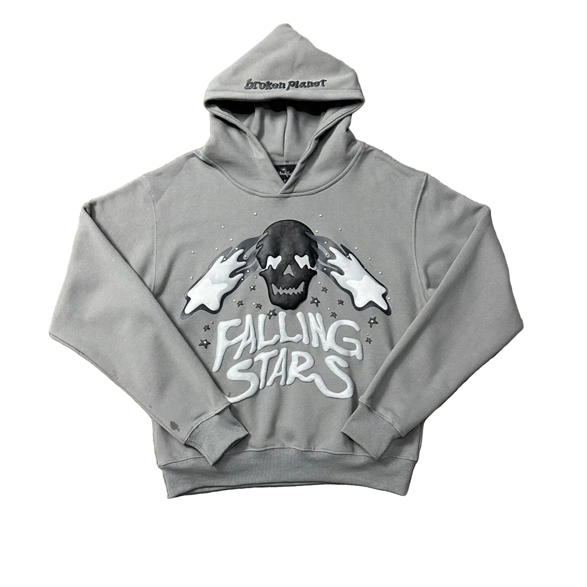 Broken Planet Falling‑Stars Skull Hoodie