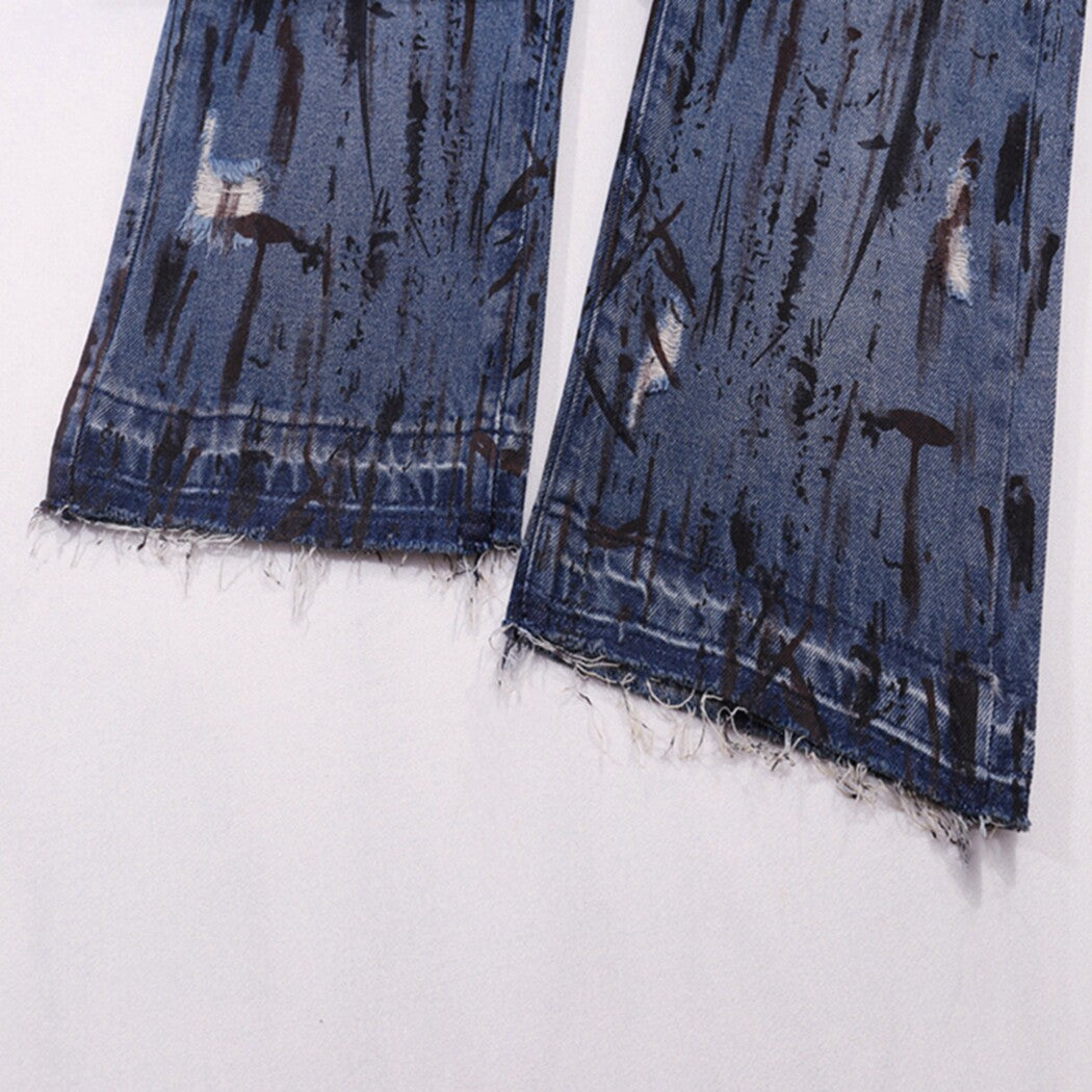 Hellstar Graffiti Print Baggy Jeans