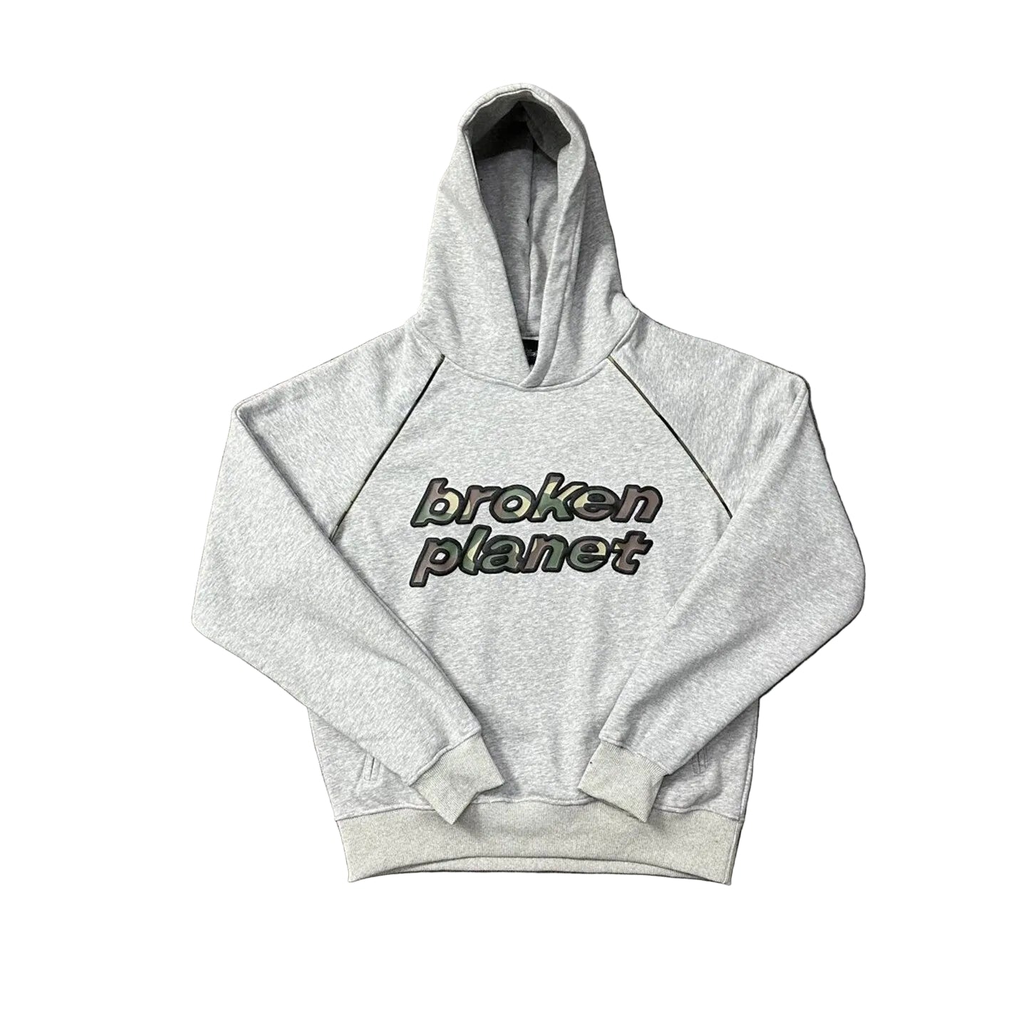 Broken Planet Camo‑Logo Raglan Hoodie