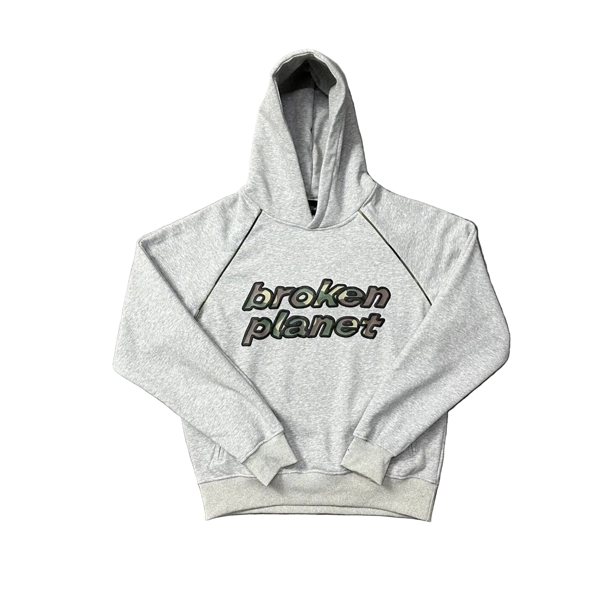 Broken Planet Camo‑Logo Raglan Hoodie