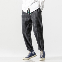 Hiroto Cotton Plaid Trousers