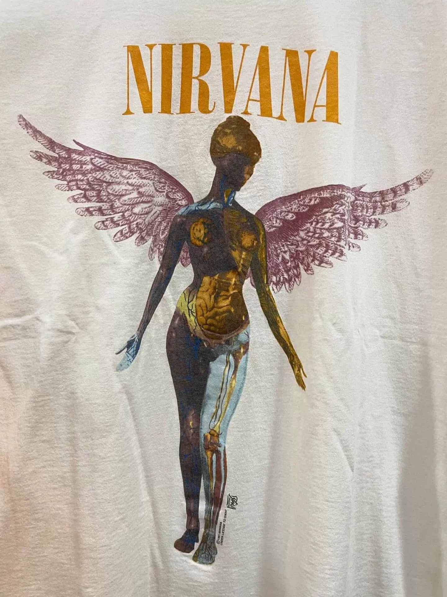 Nirvana涅槃乐队天使摇滚美式复古Vintage高街休闲潮牌棉短袖t恤