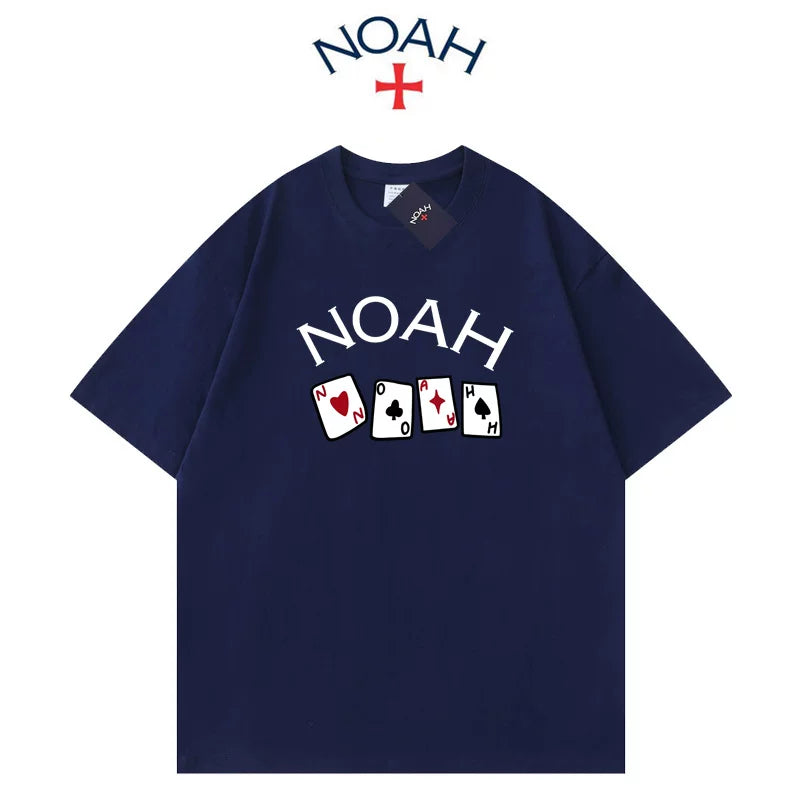 NOAH夏季2025新款美式短袖T恤厚实不透宽松大码纯棉情侣半袖男女 (2)