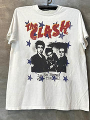 The Clash American New Wave Short Sleeve T-shirt Hiphop High Street Rascal Handsome Small Collar T-shirt